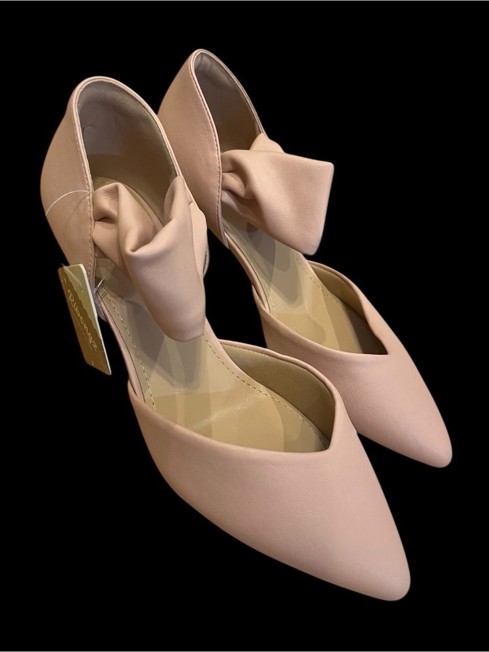 Women’s Pointed Bow Heels in Blush Pink